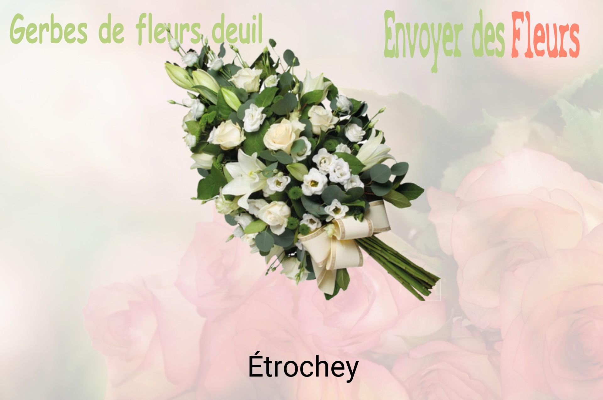 Gerbe de fleurs de deuil livrée à Étrochey